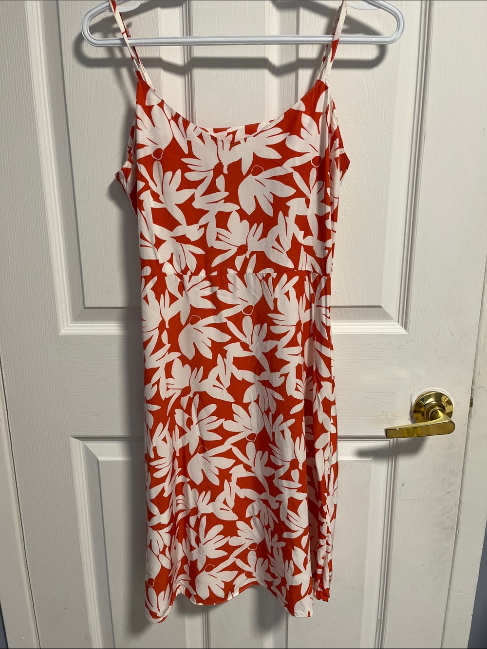 Uniqlo Red & White Floral Slip Midi Dress